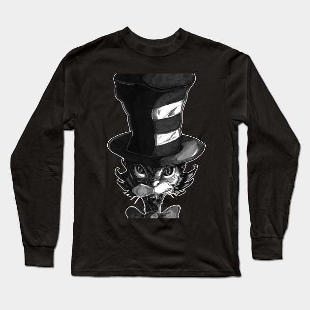 Cat In The Dark Long Sleeve T-Shirt by SharpGraphix